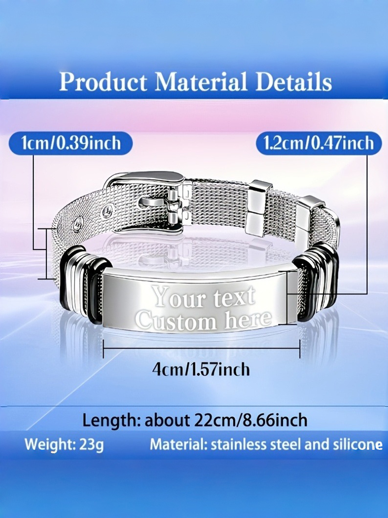 Personalized Engraved Text Bracelet